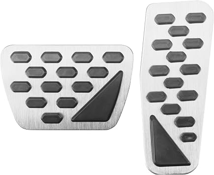 BOYUER for Jeep Wrangler JL 2018-2026/Gladiator JT 2020-2026 2PCS Aluminum Anti-Slip No Drilling Brake and Gas Accelerator Pedal Pad Cover Foot Pedal Pads Kit Interior Decoration AccessoriesSILVER
