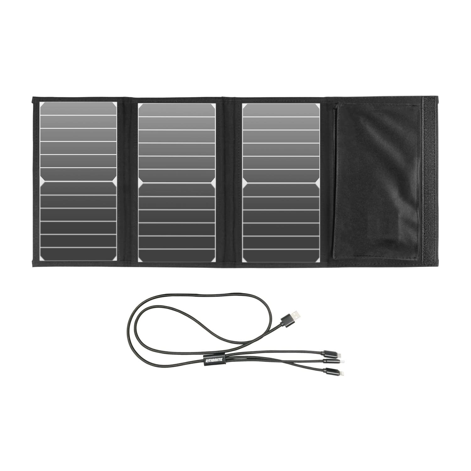 Litionite Arun 21W Pannello Solare pieghevole e portatile con 2 porte USB - Caricabatterie per Smartphone/Tablet/Telefono/Fotocamera/Action Cam/Console da gioco/Dispositivi USB