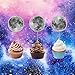 Handmade Full Moon Cupcake Toppers Set - Elevate Your Desserts with Celestial Magic! Perfect for Space-Themed Parties!