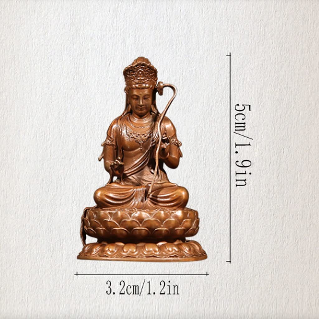 Estatua de Buda meditando Décor de estatuas Sentado Buda Antique Zen Buddha Atractivo y Sereno Pequeño Buda Estatua Deco 19" (Color : Brown)