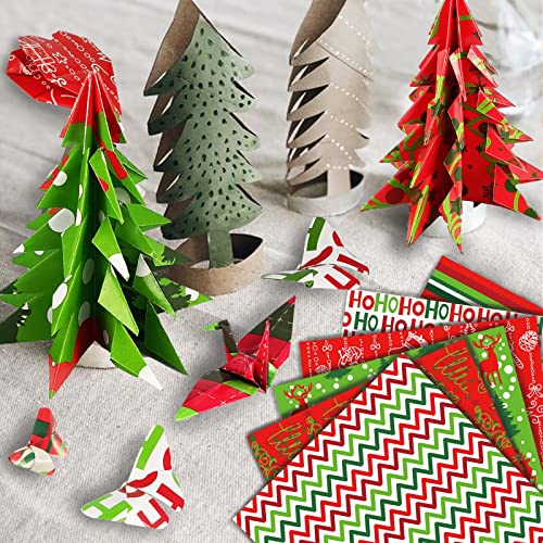 12‘ X12’ Inches Christmas Tree Deer Snowman Holiday Specialty Paper Sheets Gift Wrapping Paper 12 Designs Double-Sided Craft Paperorigami Paper 24Pcs #TOP4