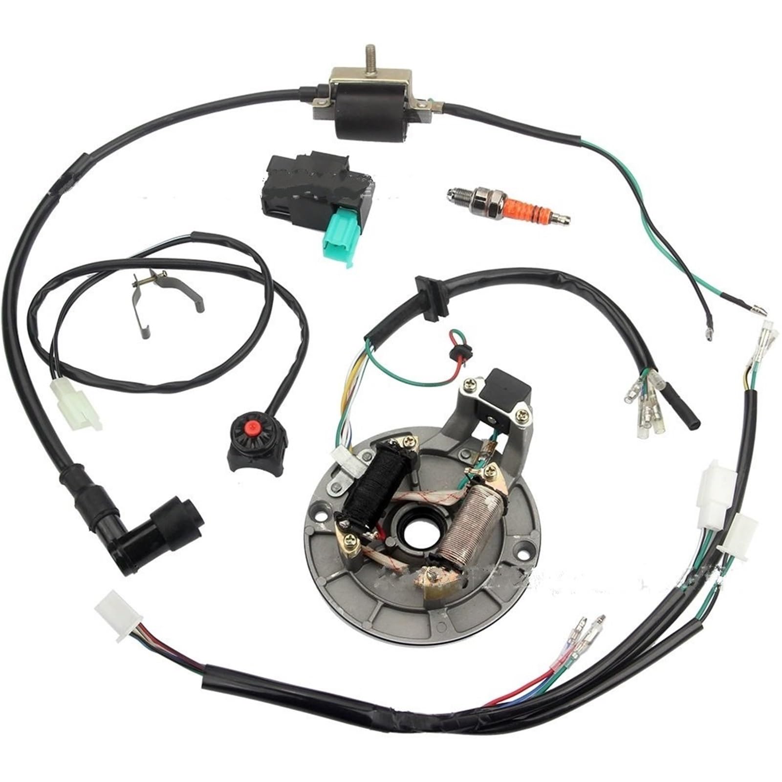 Arnés cableado completo vehículo todoterreno ATV coche de playa 50-110cc para sistema encendido bobina JH70