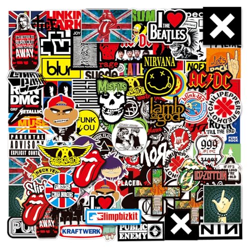 Rock and Roll Music Stickers, 200Pcs Trendy Music Band Stickers Packs for Classic Rock Guitar Sticker for Adults Vinyl Waterproof Decals Fashion Hip-Hop Decals Graffiti Sticker for Teens Adults Rock and Roll Music Stickers, 200Pcs Trendy Music Band Stickers Packs for Classic Rock Guitar Sticker for Adults Vinyl Waterproof Decals Fashion Hip-Hop Decals Graffiti Sticker for Teens Adults