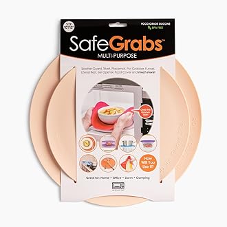 Safe Grabs: Multi-Purpose Silicone Original Microwave Mat as Seen on Shark Tank | BPA Free, Heat Resistant, Dishwasher Safe, Set of 2, Peach