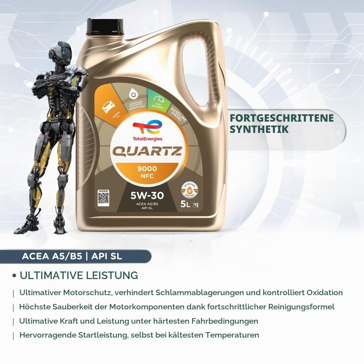 Total 3425901029795 Quartz Future 9000 Future NFC 5W-30, 5 Liter