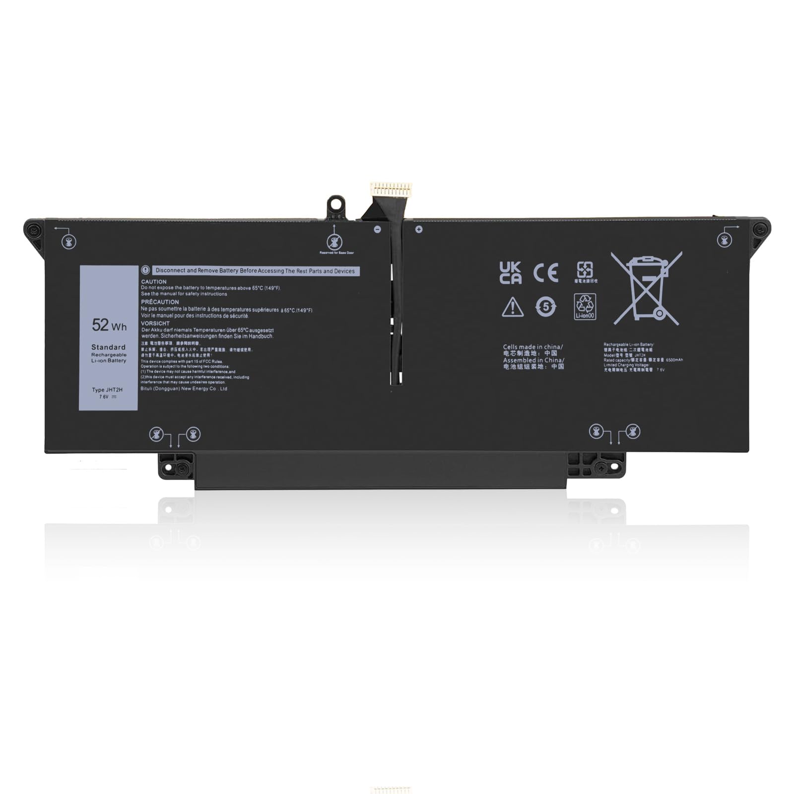 JHT2H 52Wh Laptop Akku Kompatibel mit Dell Latitude 7310 7410 Serie Notebook P34S P34S001 4V5X2 Y7HR3 35J09 HRGYV WY9MP XMV7T 009YYF 7CXN6 T3JWC XMT81 0YJ9RP XMV7T K36KR X825P YY3GJ 7.6V