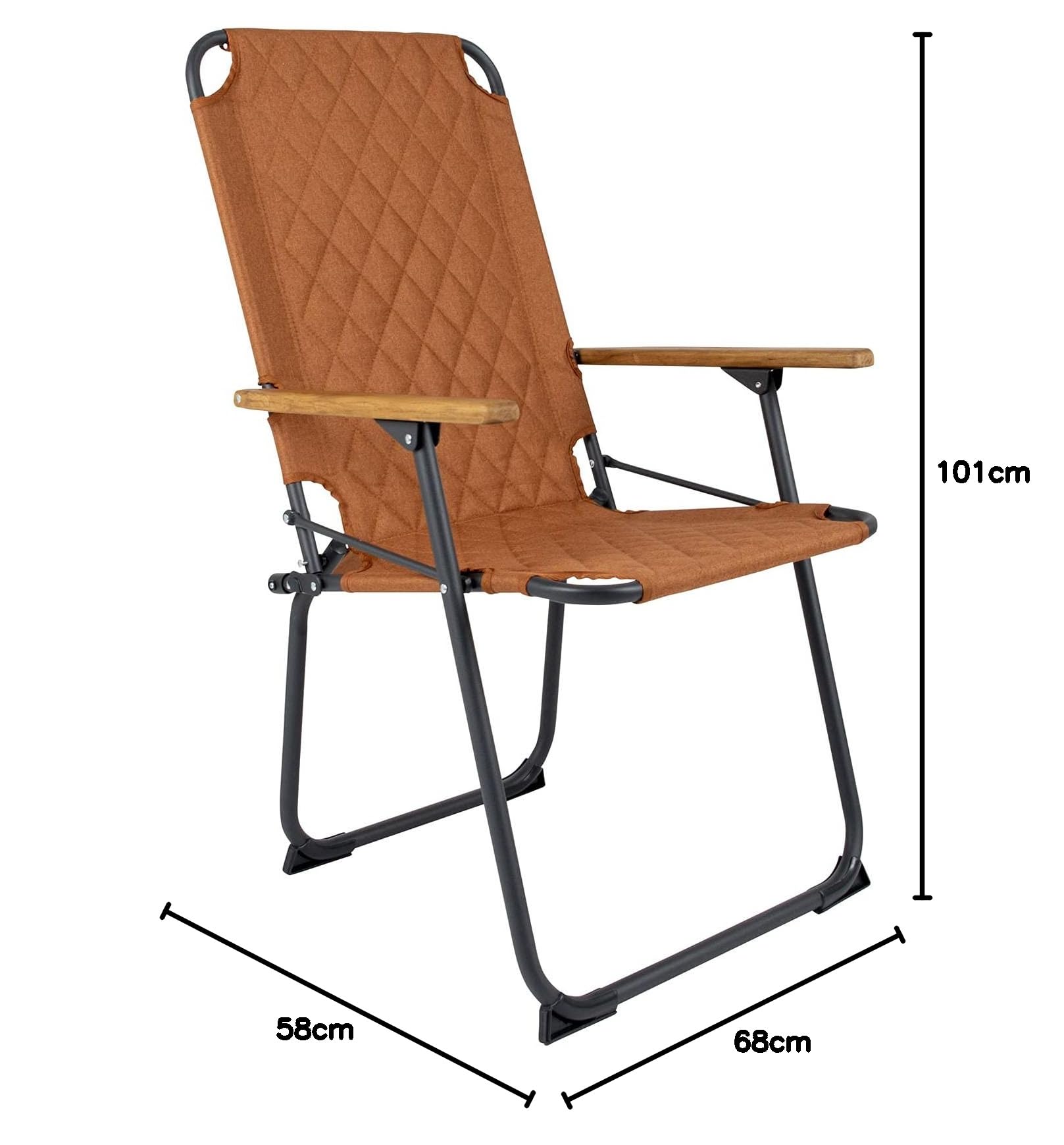 BO-CAMP BC IND Silla Jefferson XL arcilla per campeggiatori e outdoor, per comfort e praticità all’aperto