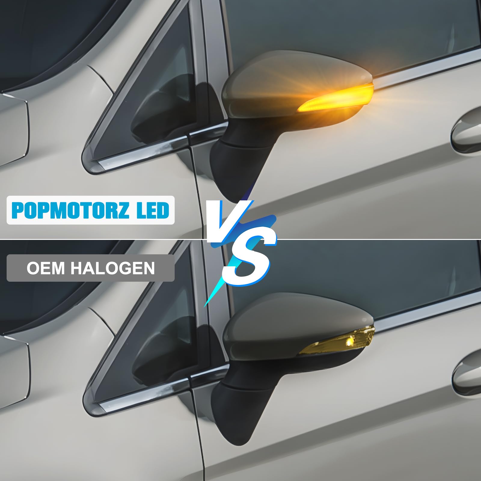 POPMOTORZ LED Spiegelblinker Blinker für Ford Fiesta Fiesta Mk7 B-Max mit Canbus Fehlerfrei 2835 SMD Schwarz, 2 Stück
