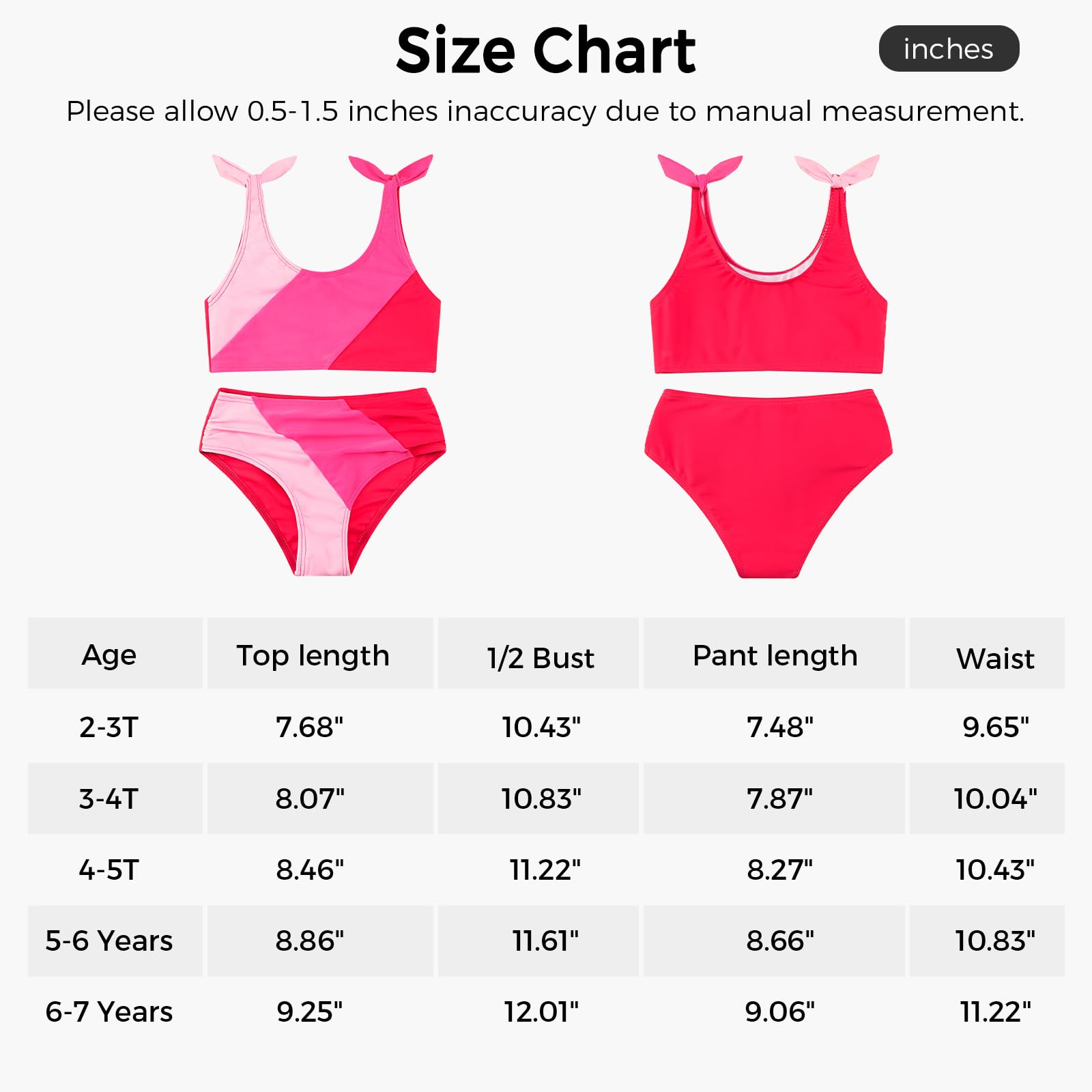 Weixinbuy Maillots de bain pour filles de 2 à 12 ans