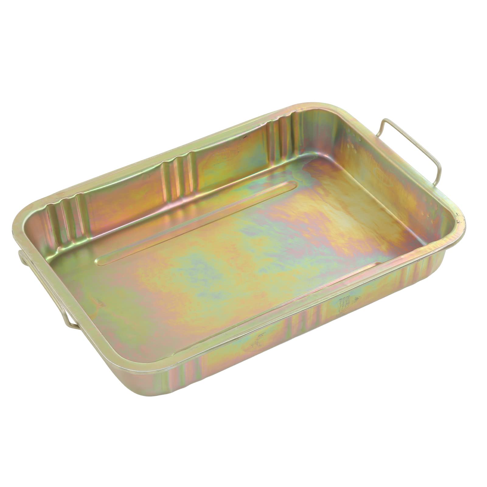 Cocoarm Bandeja de Goteo de Aceite Contenedor de Drenaje de Aceite de Metal Galvanizado con Muescas de Transporte Protección Universal del Piso para Automóvil, Motocicleta, Mantenimiento de Barcos,