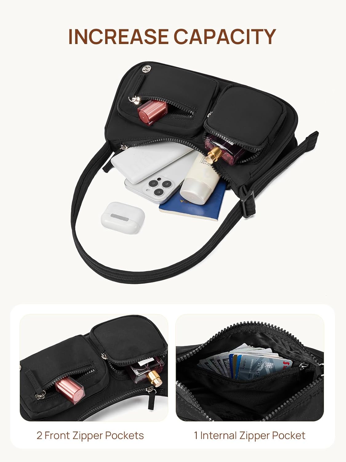 Telena Nylon Shoulder Bag for Women Y2K Trendy Purse Crescent Bag Cute Handbag - Image 4