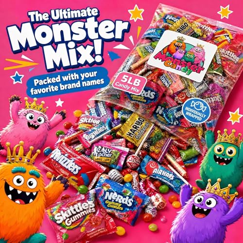 Image of Party Favor Candy Mix - 5 lb Pinata Stuffers Candy Bulk - Goodie Bag Stuffers for Kids Party Favors - Variety Pack -Individually Wrapped Candies -