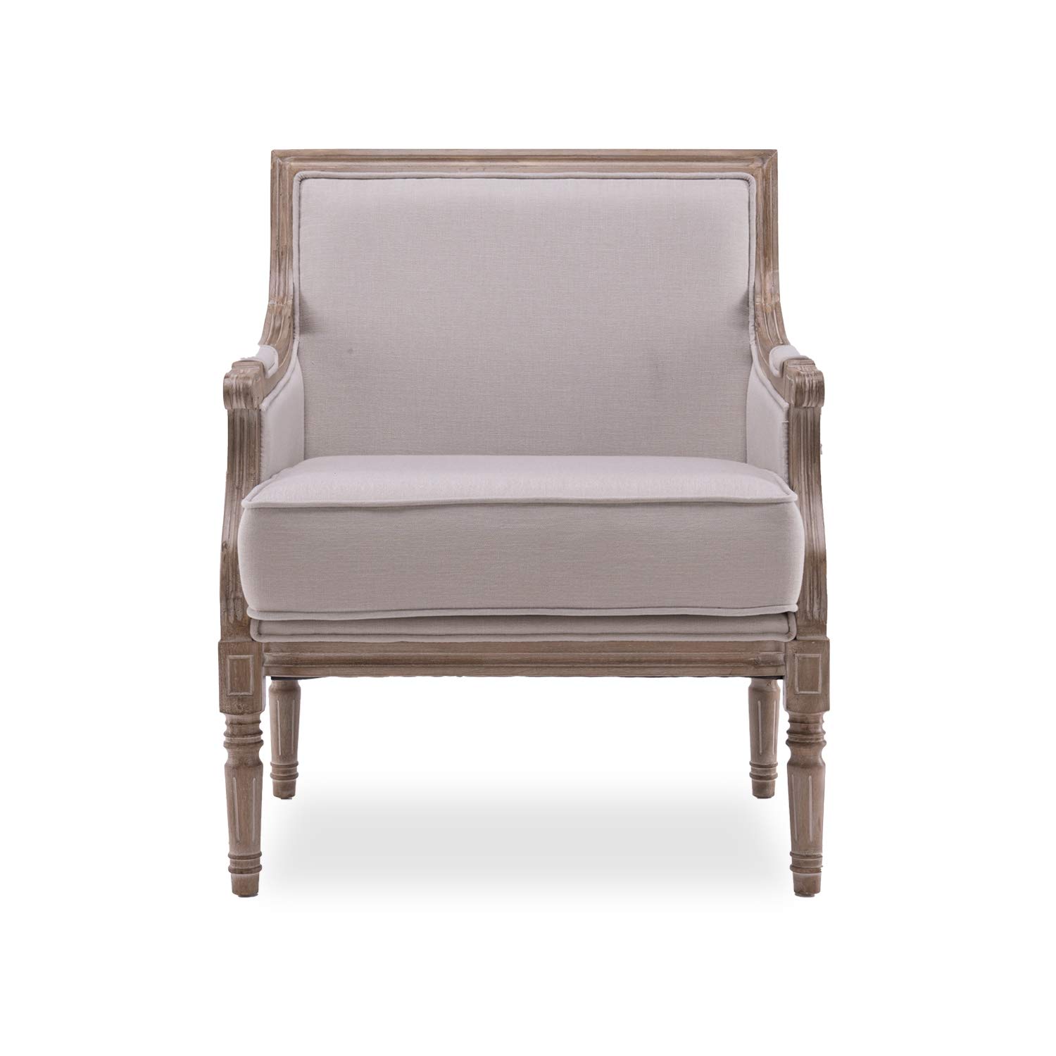 INTENSE DECO Fauteuil Bergère Ambroise Style Louis XVI Tissu Beige