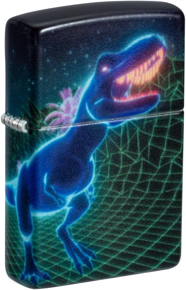 Encendedor Zippo personalizado diseño Cyber Dino con brillo miniatura 1