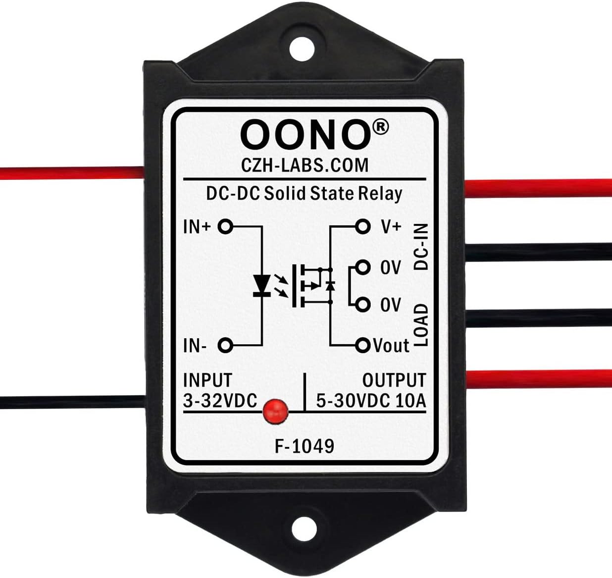 Wired DC-DC 10Amp Isolated Solid State Relay Module, SSR in 3-32VDC Out 5-30VDC, for Raspberry-Pi Arduino ESP32 PLC MCU DSP