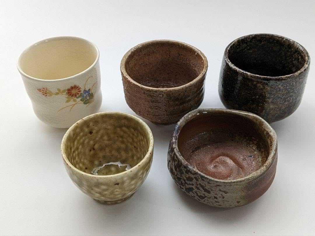 Set of 5 Guinomi, Boar, Ochoko, Pottery