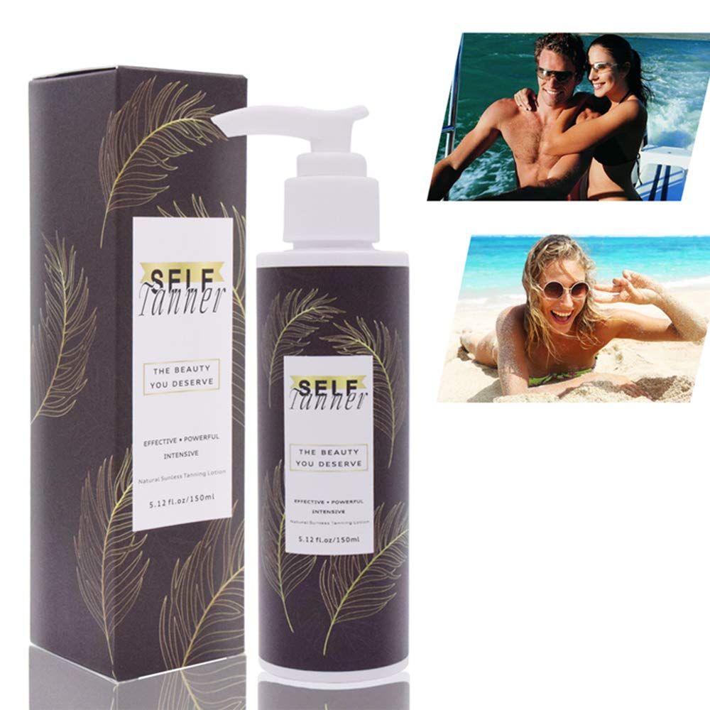 Self Tanner-Quickly Applied & Moisturize,Sunless Tanning Lotion,Medium or Dark Tan,Suitable for All Skin Types,Showing A Perfect Tan,Daily Life and Travel Use (5.12 oz)