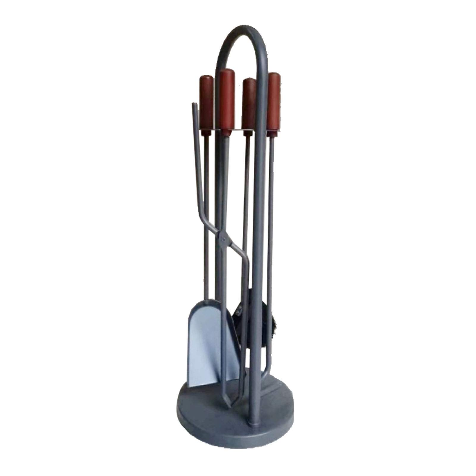 Set di Attrezzi per Camino Grigio, 5 Pezzi in Metallo Resistente per braciere, pinze per Camino, Paletta, attizzatoio per Camino, per Supporto per Utensili da Camino, 20 × 70 cm