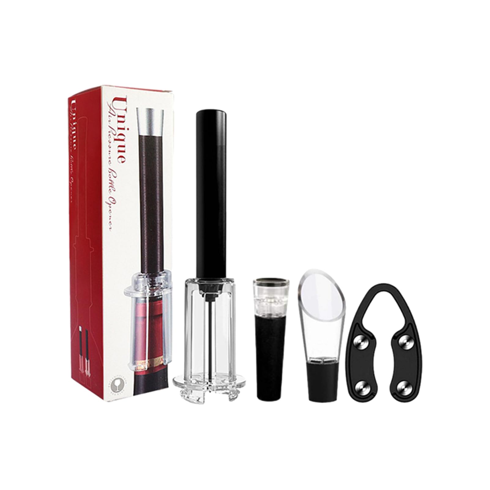 Kit Multifuncional de Abridor de Vinos - Abridor de Botellas con Bomba de Aire, Práctico y Portátil