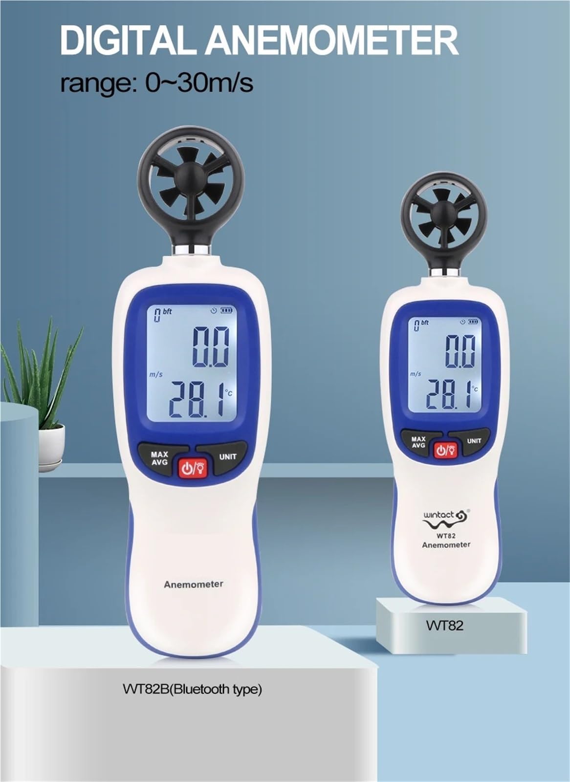 Cyfrowy miernik prędkości wiatru, anemometr, przepływu powietrza, wyświetlacz LCD, automatyczny obrotomierz - Mistrz przepływu