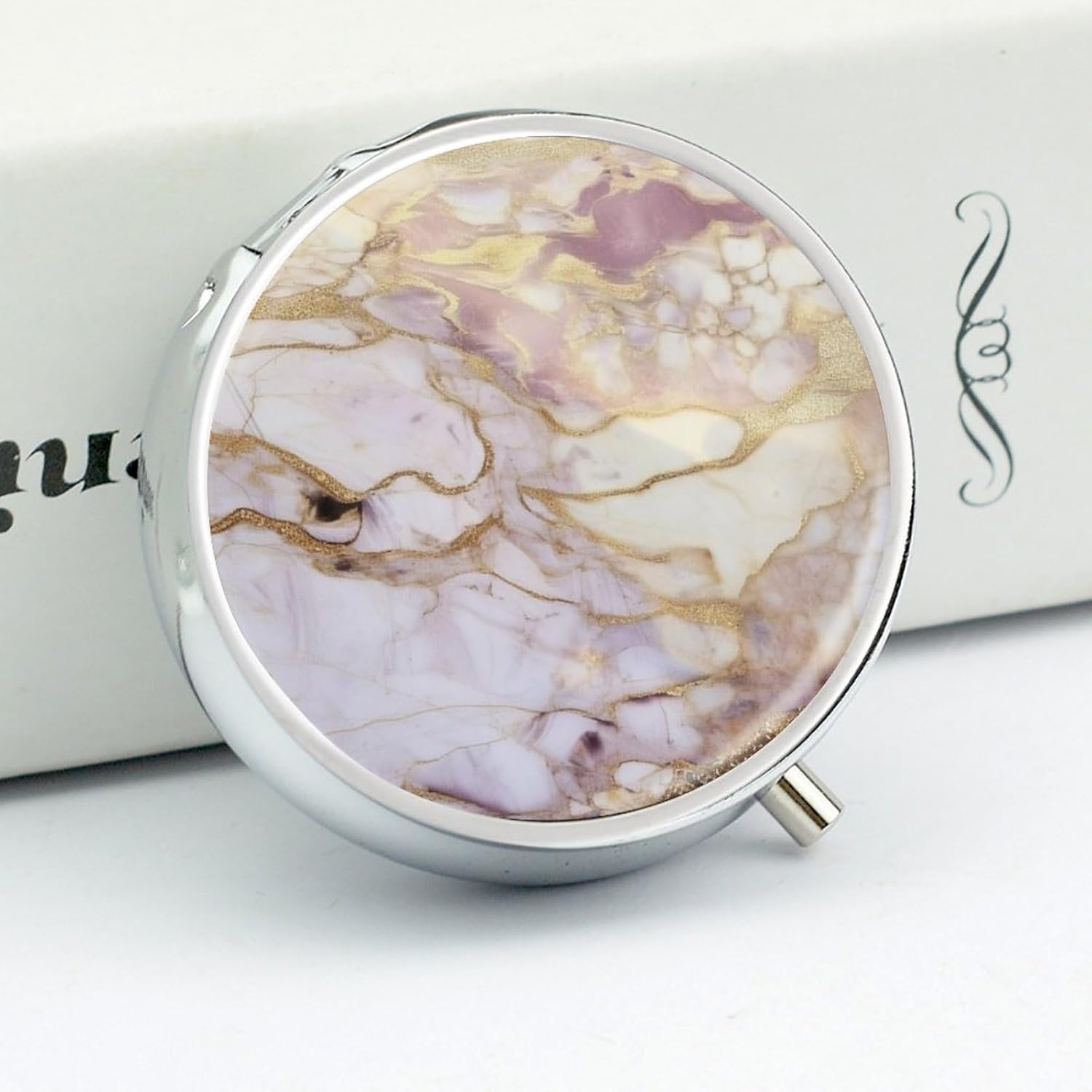 Marble Round Pill Box, Waterproof Medicine Organizer Box image 4