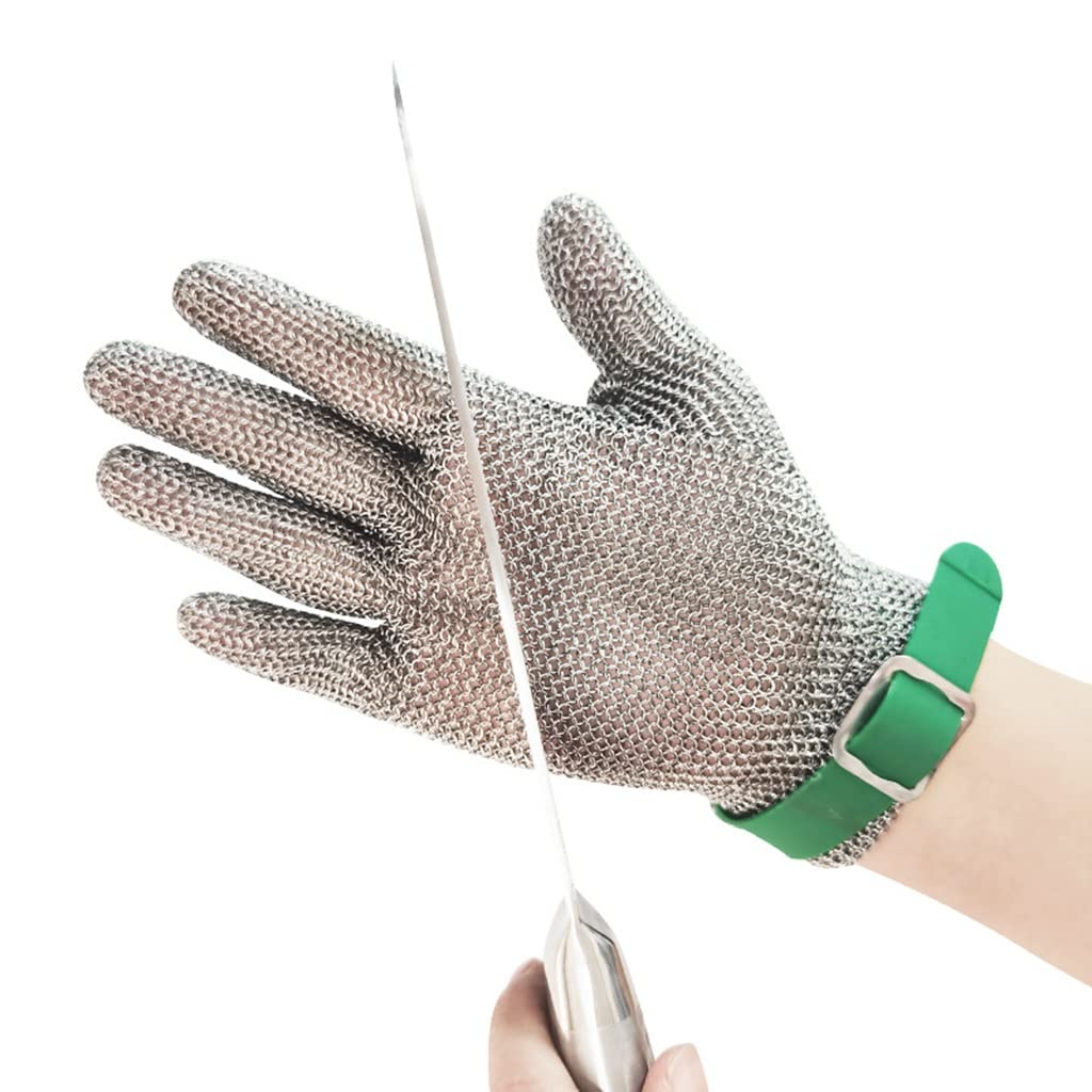 Guantes de Acero Resistente al Corte de Alambre, Impermeable, Antideslizante y Guantes de Trabajo Resistentes al Desgaste, común for Manos a la Izquierda y Derecha