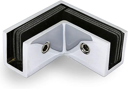 Miniatura 10 de Cuadrado 90 grados latón vidrio a vidrio abrazadera manga sobre puerta de ducha abrazadera de vidrio para 516" a 12" (8 a 0.472 in) espesor de