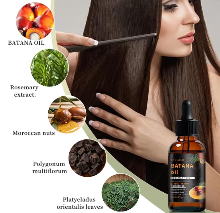 Batana Oil for Hair Growth with Rosemary Oil, 60ml, 2.02 Fl Oz