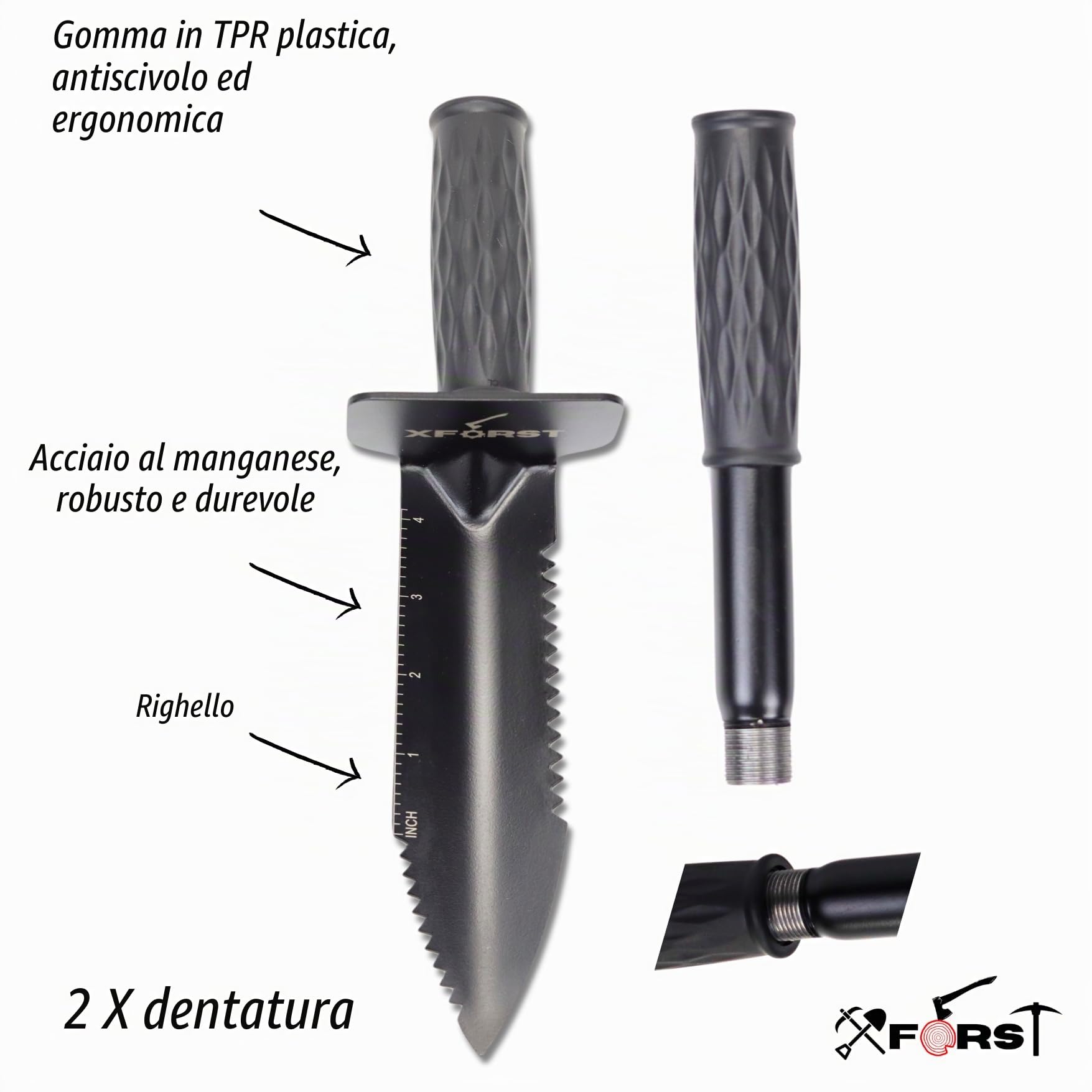 Xforst X-GM350 Metal Detector Accessori, Strumento Di Scavo, dge Digger mini pala paletta multifunzione per piantare, spiaggia, escursionismo, Campeggio Giardinaggio