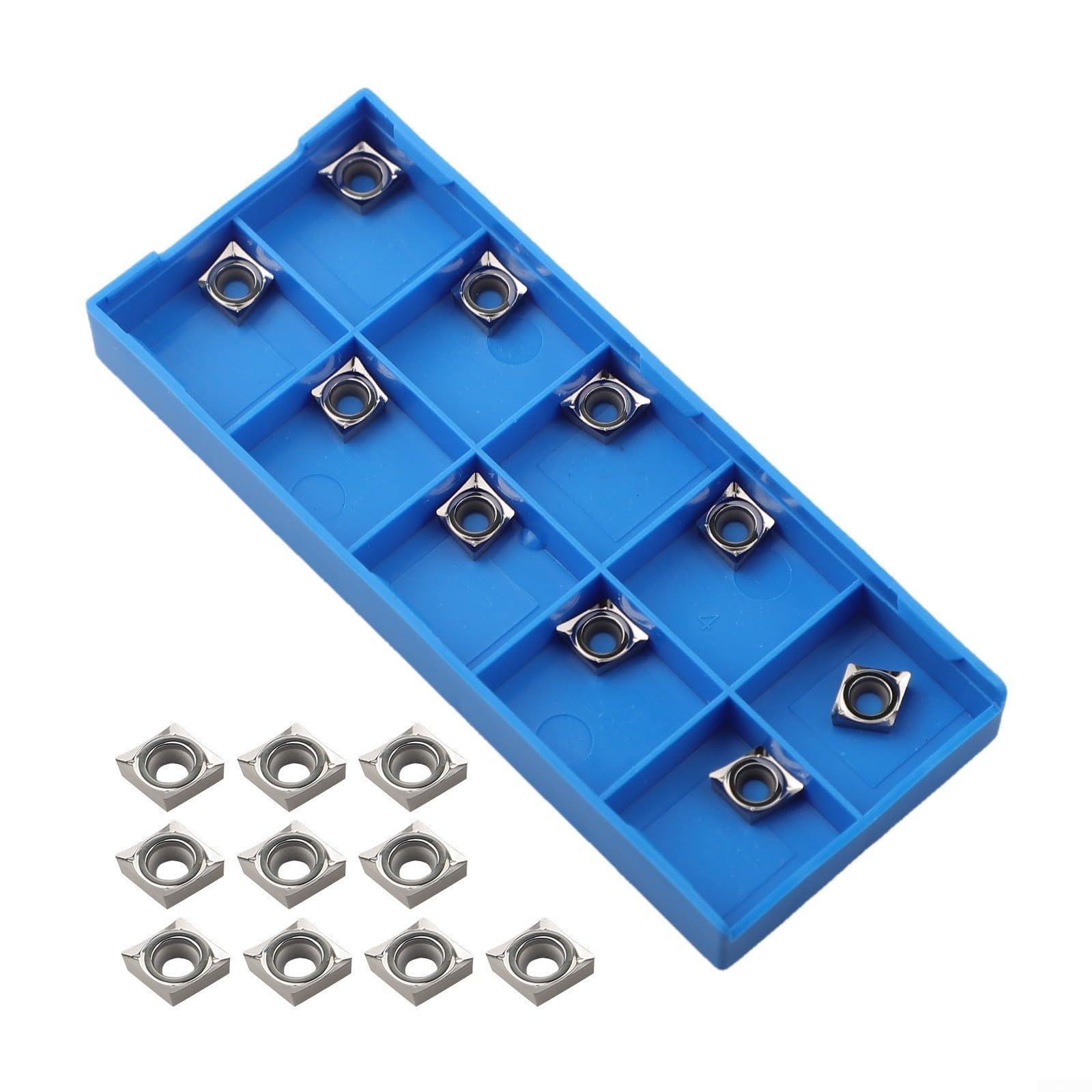 CCGT060204-AK H01 Lot de 10 inserts en carbure pour usinage de l'aluminium CCMT0602 CCGT 21.51 Lame de fraisage industrielle Argenté 6 x 2,38 mm