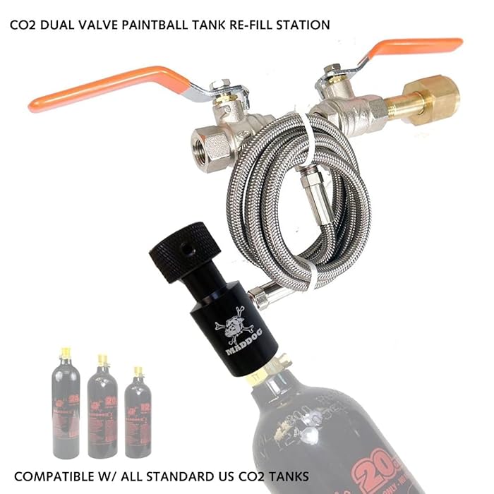 Buy Maddog Paintball CO2 Fill Station, CO2 Dual Valve Bottle Refill