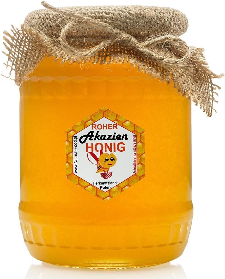 RAW HONEY | 17,6kg | Acacia Honey in glass jars | 16 x 1,1kg | Absolutely Pure, Raw, Natural, Unpasteurized | Fresh | Made By Bees.