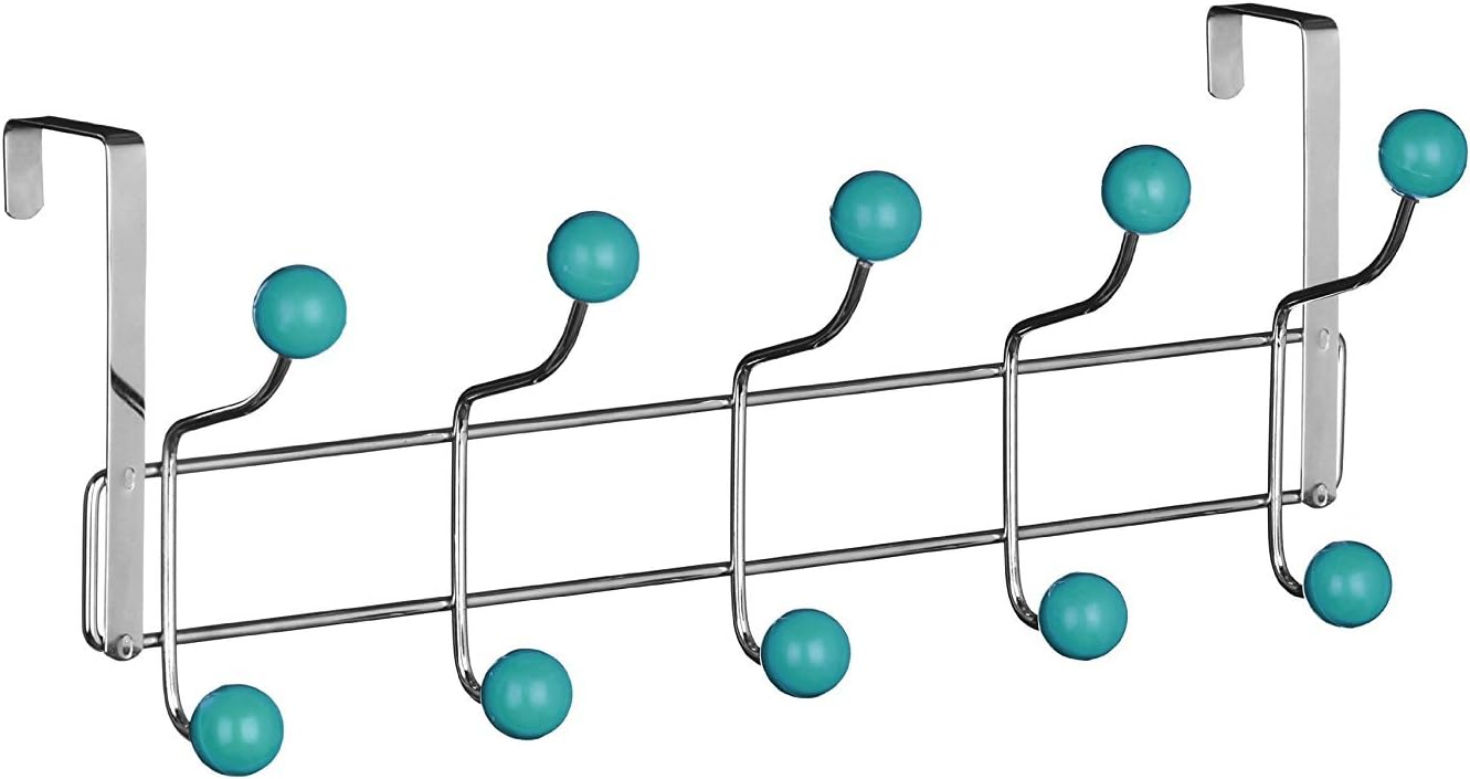 DWD (TM) 10 Hook Over Door Hanger, Turquoise