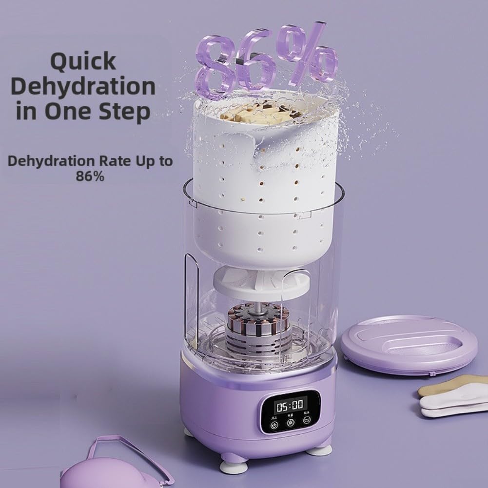 Lavatrice Piccola Mini Lavatrice Portatile con Centrifuga Lavatrice Specifica per Biancheria Intima Lavatrice Campeggio Macchina per Lavare Portatile Purple