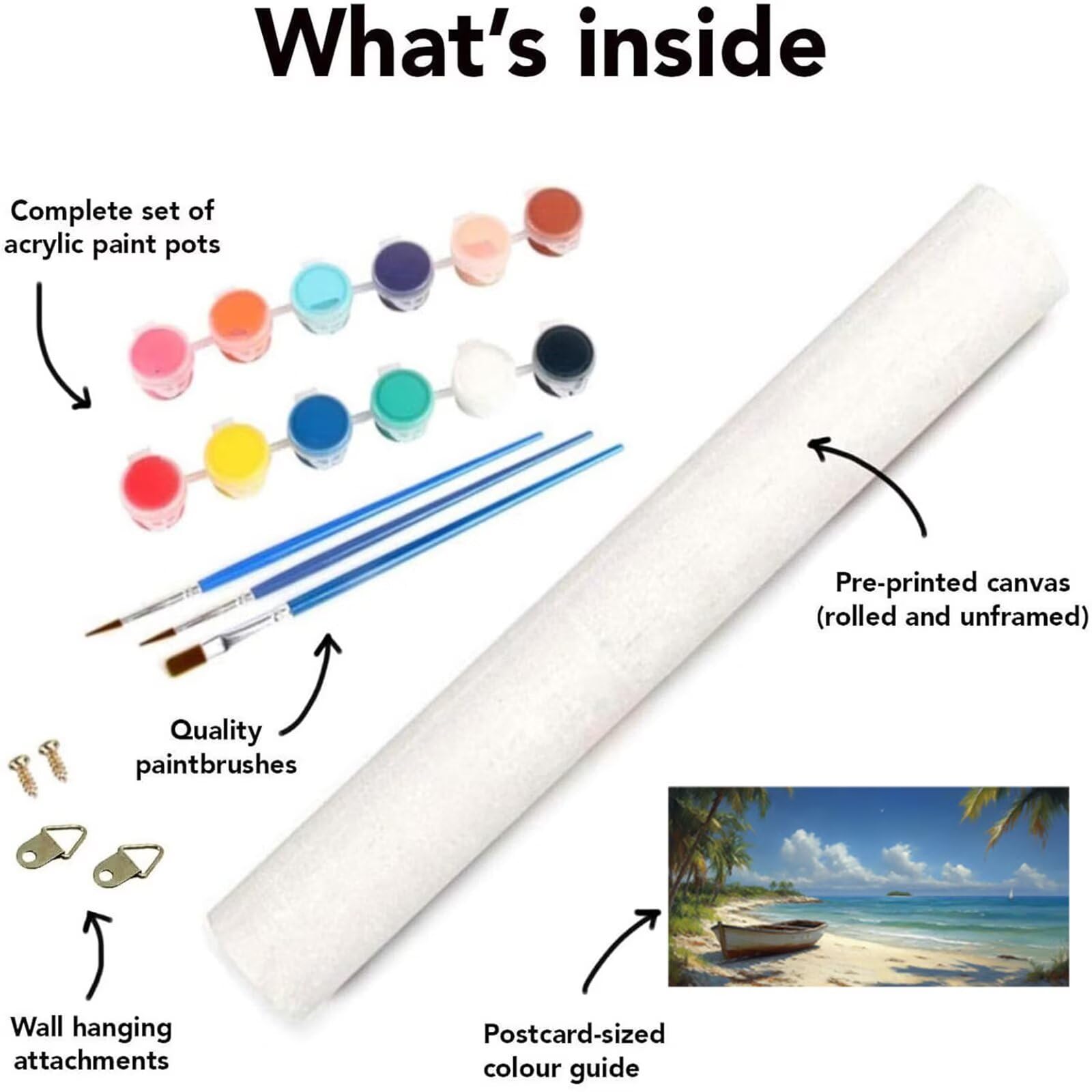 Plaża Malowanie według numerów dla dorosłych, DIY Malowanie według numerów dla dorosłych, Paint By Numbers Adult Obraz olejny na płótnie z pędzlami Pigment Akryl, Dekoracja ścienna do domu 60 x 120 cm