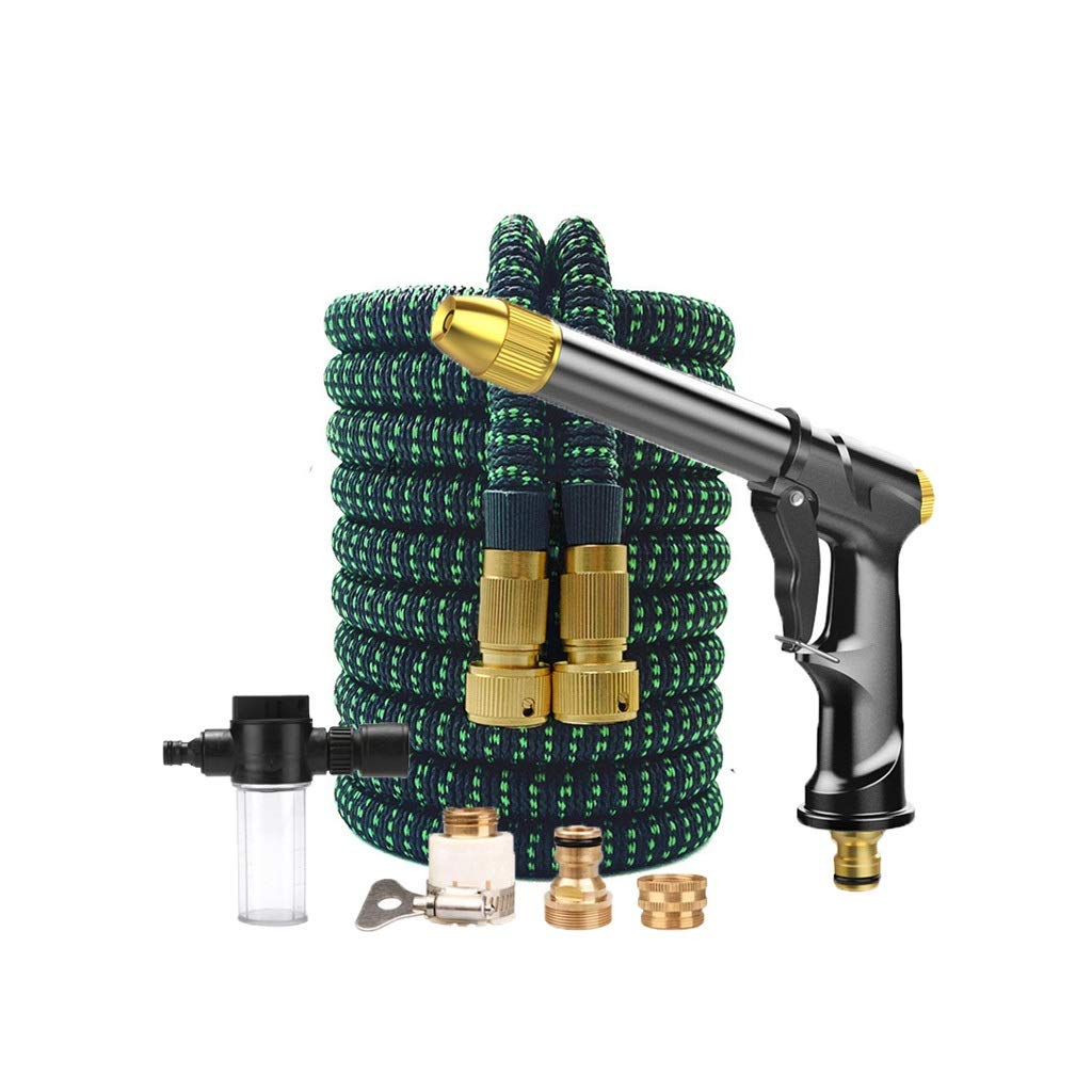 EDDGE Nueva Manguera mágica Flexible Extensible for riego, tubería de jardín con Pistola de Agua pulverizada, Herramientas de Limpieza de Lavado de Coches de Alta presión (Color : A, Size : 25FT)