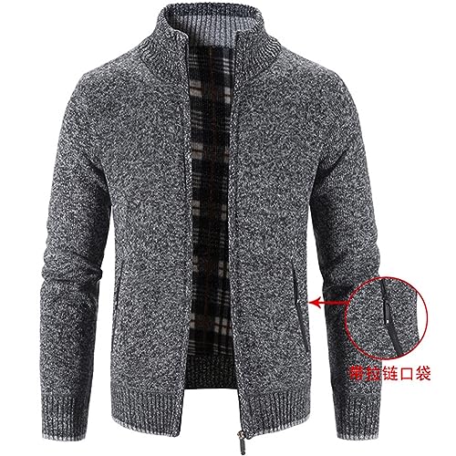 Autumn And Winter New Sweater Men's Cardigan Zipper Plus Fleece All-Match Men's Sweater Jacket4