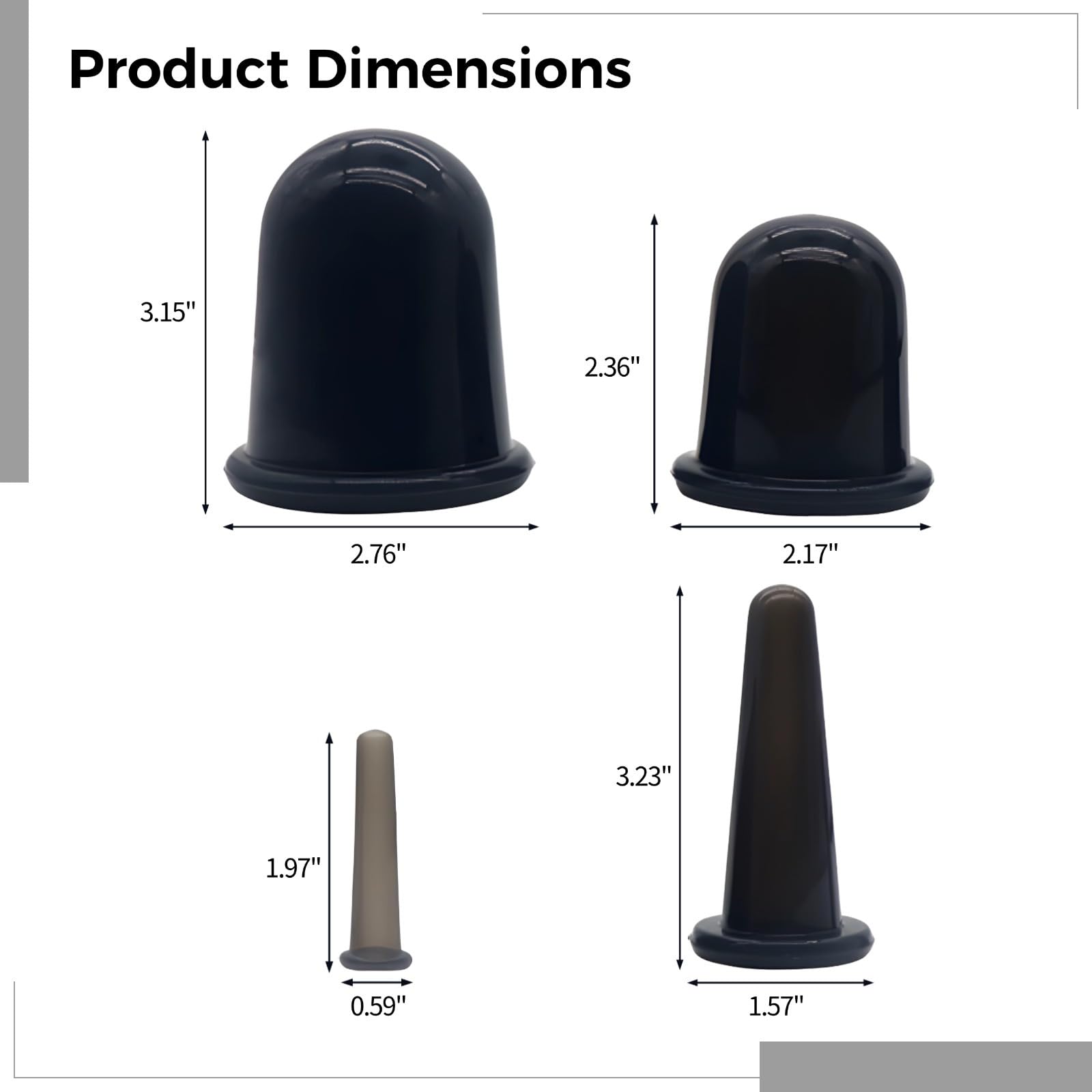 Kit di coppettazione in silicone da 7 pezzi per il trattamento del viso e del corpo, include 2 piccole, 2 medie, 2 grandi, 1 tazza XL, morbida e delicata, facile da usare, perfetta per contouring e