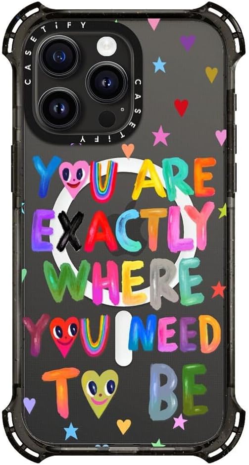 CASETiFY Bounce iPhone 15 Pro Max Case [6X Military Grade Drop Tested / 21.3ft Drop Protection/Compatible with Magsafe] - Cute Prints - You are Exactly Where You Need to be - Clear Black - Image 4