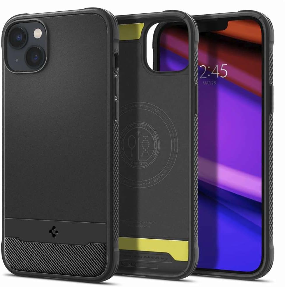 Spigen Rugged Armor MagFit Designed for iPhone 14 Case (2022) [Military-Grade Protection] Compatible with MagSafe - Matte Black - Image 3
