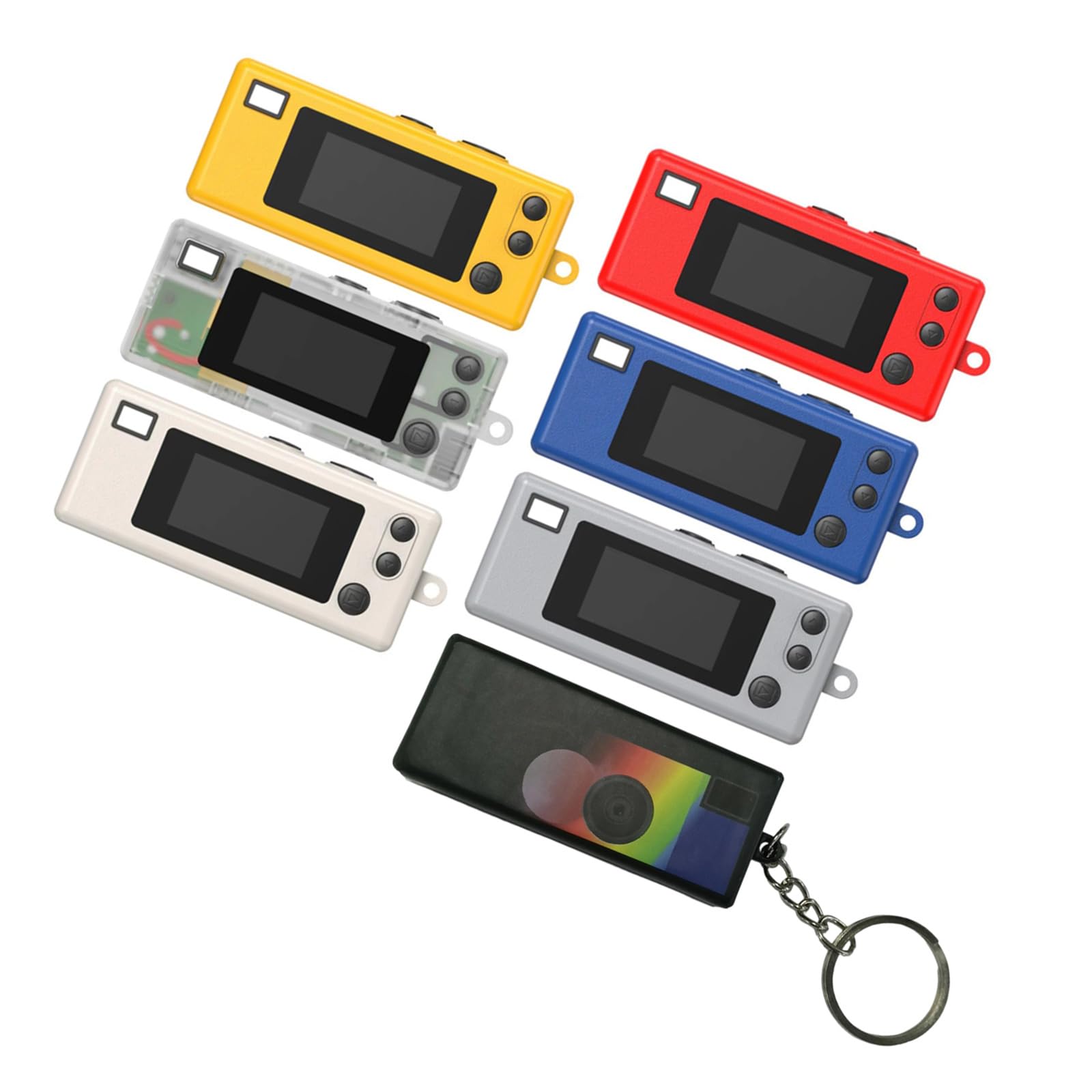 Miniatur-Schlüsselanhänger, starkes ABS, kompakt, Reise-Schlüsselanhänger, Upgrades für Pendler und Event-Taschenkamera, 7 Stück