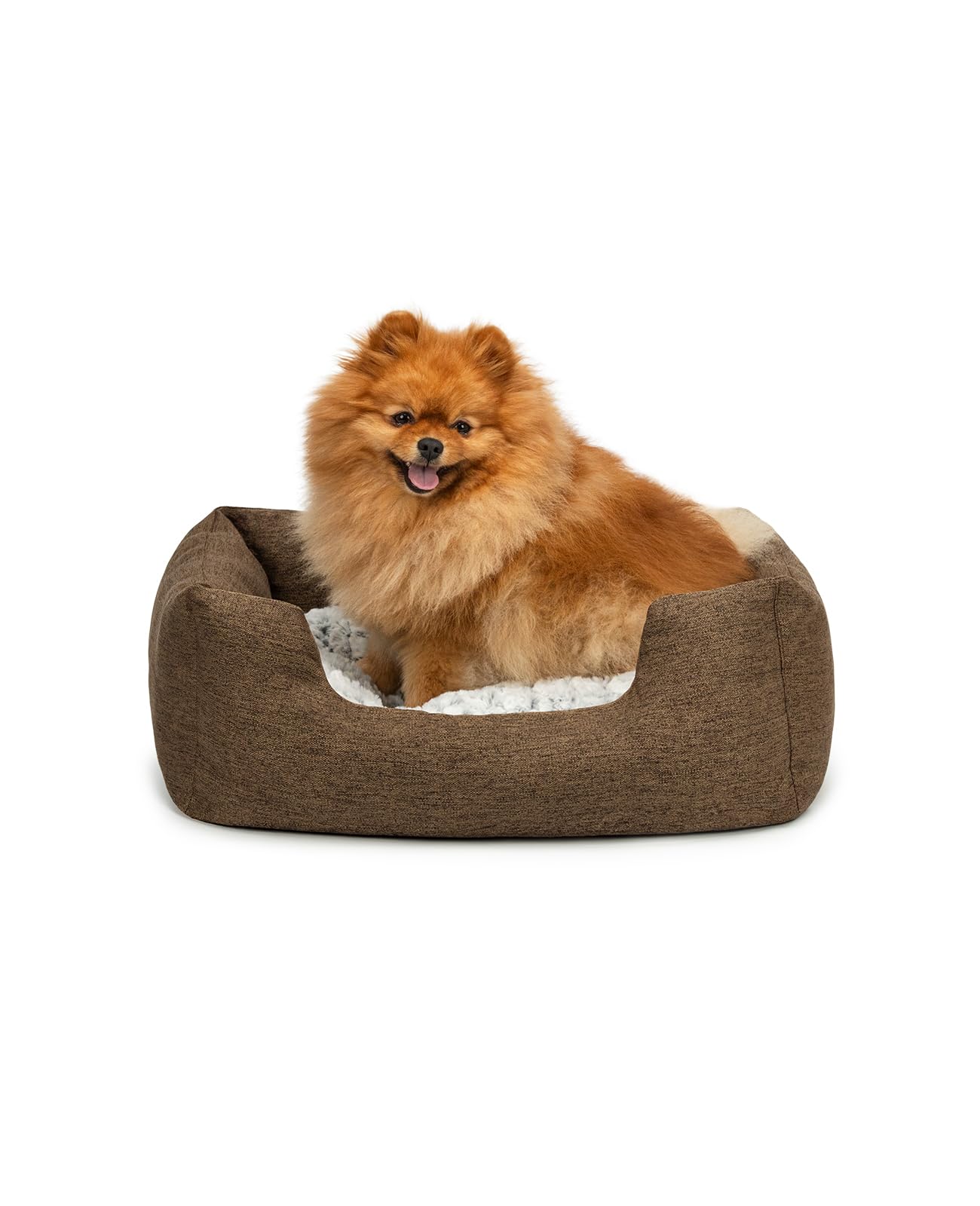 lionto Cama para Perro cojín de Piso Reversible, (S) 60x50 cm Marrón