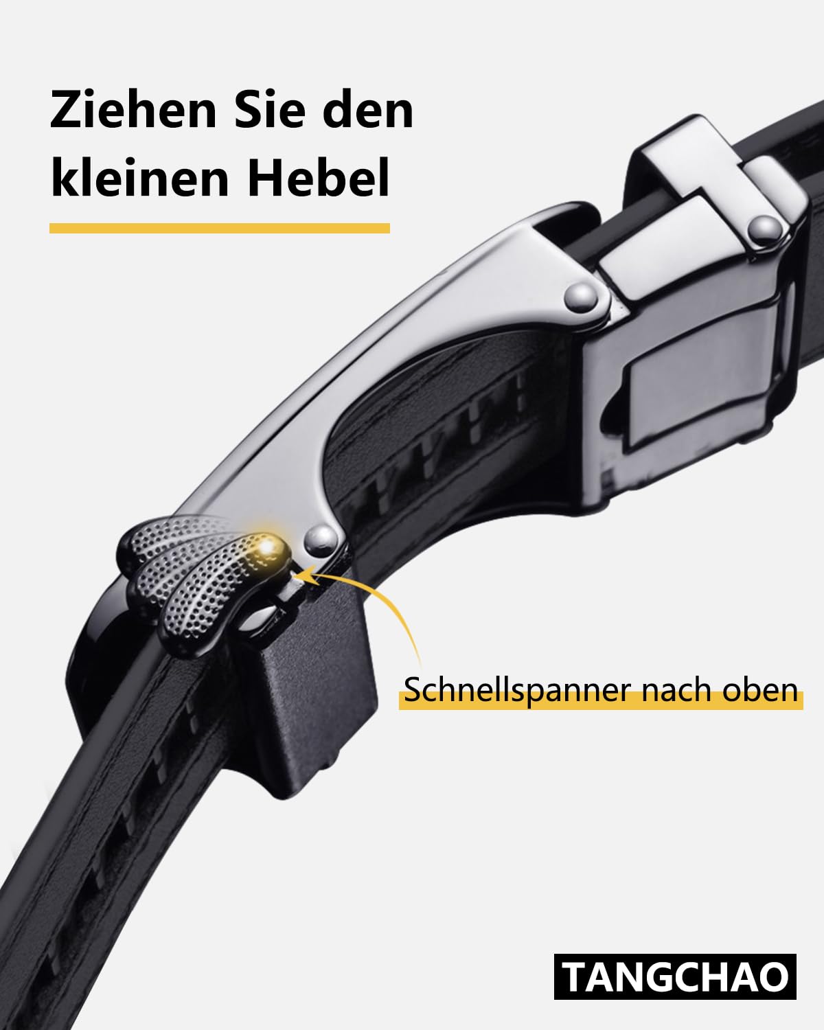 TANGCHAO Cintura Uomo, Cintura a Cricchetto da Uomo in Pelle con Fibbia Scorrevole Automatica 35mm, Trim Regolabile per Adattars