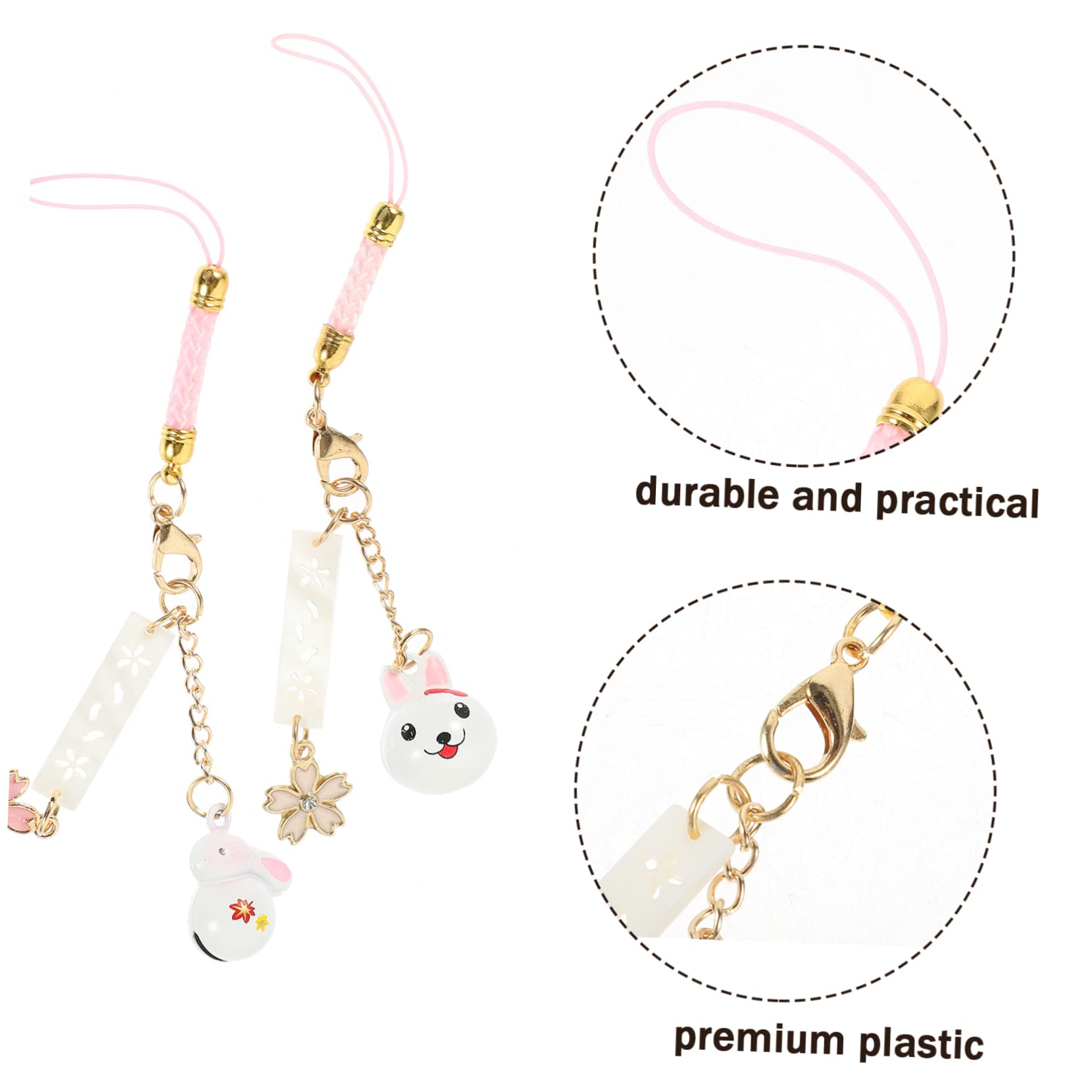 UKCOCO 20piezas Colgantes De Teléfono Con Diseño De Conejito Japonés De Accesorios Decorativos Para Colgar El Cuello Para Móviles y Llaveros