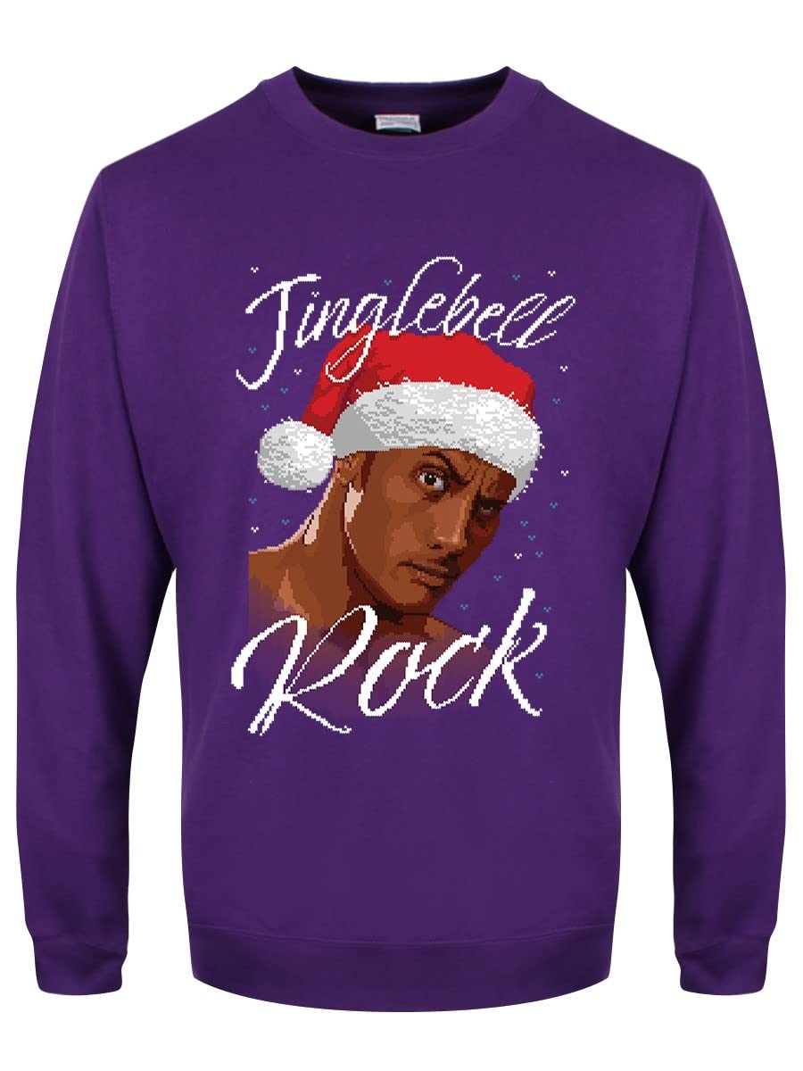 Grindstore Men's Purple Jinglebell Rock Christmas Jumper Sweater