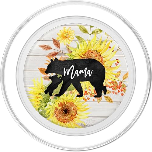 Miniatura 2 de Mama Bear One Baby Cub White Barn Wood Shabby Sunflower PopSockets PopSockets PopGrip agarre intercambiable para teléfonos y tabletas PopSockets
