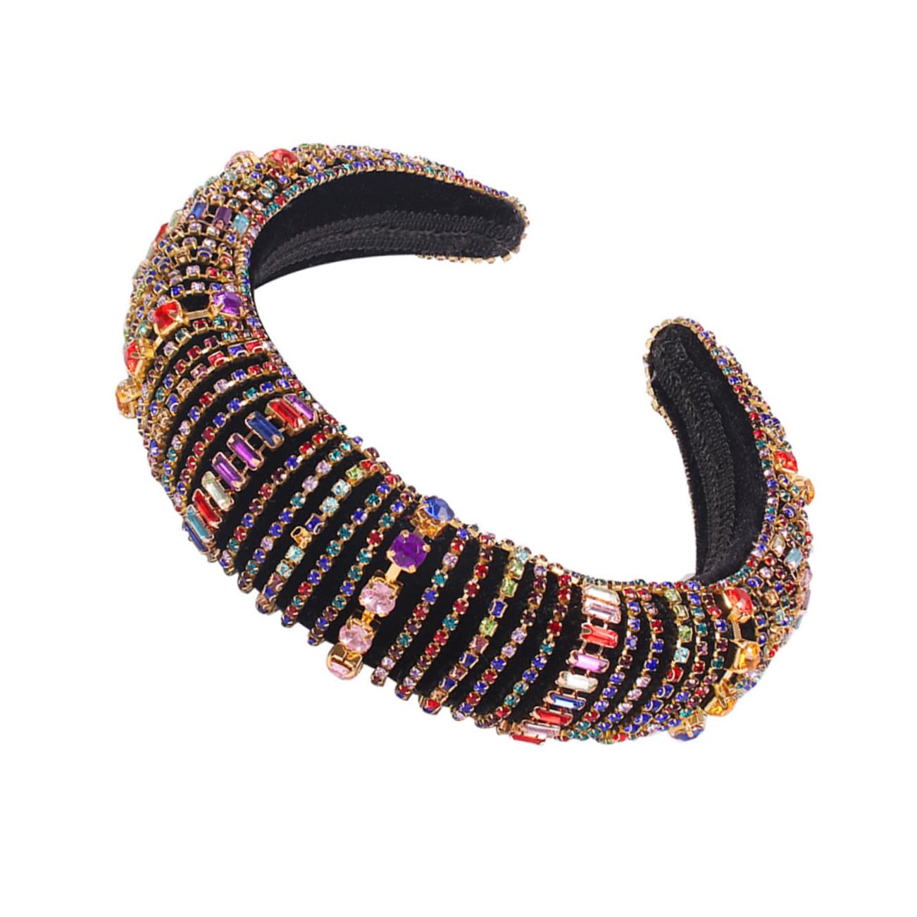DOITOOL 3 Piezas diadema de ala ancha con diamantes completos coleteros scrunchies hair ties hair band hair topper gótico joyas rubor Decorar novia Accesorios para el cabello paño
