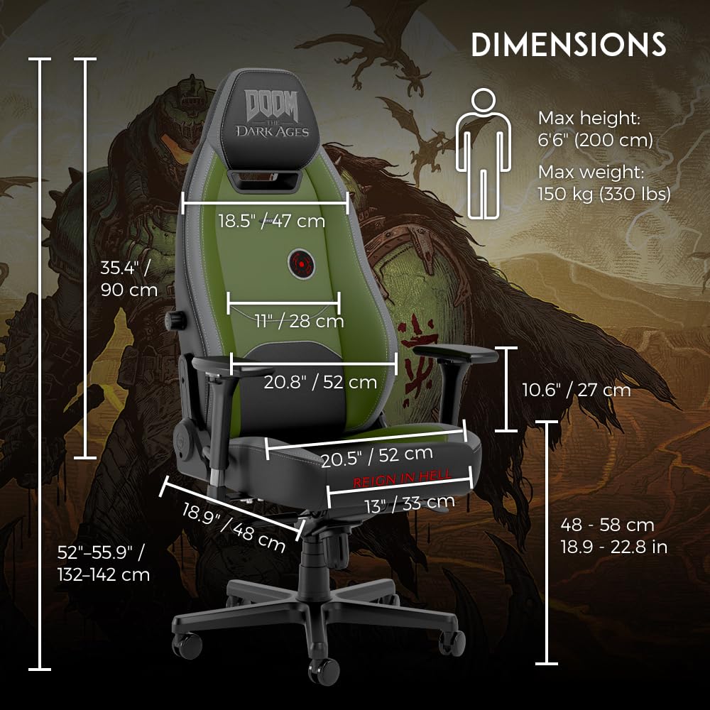 noblechairs LEGEND Gaming Stuhl - DOOM The Dark Ages Edition