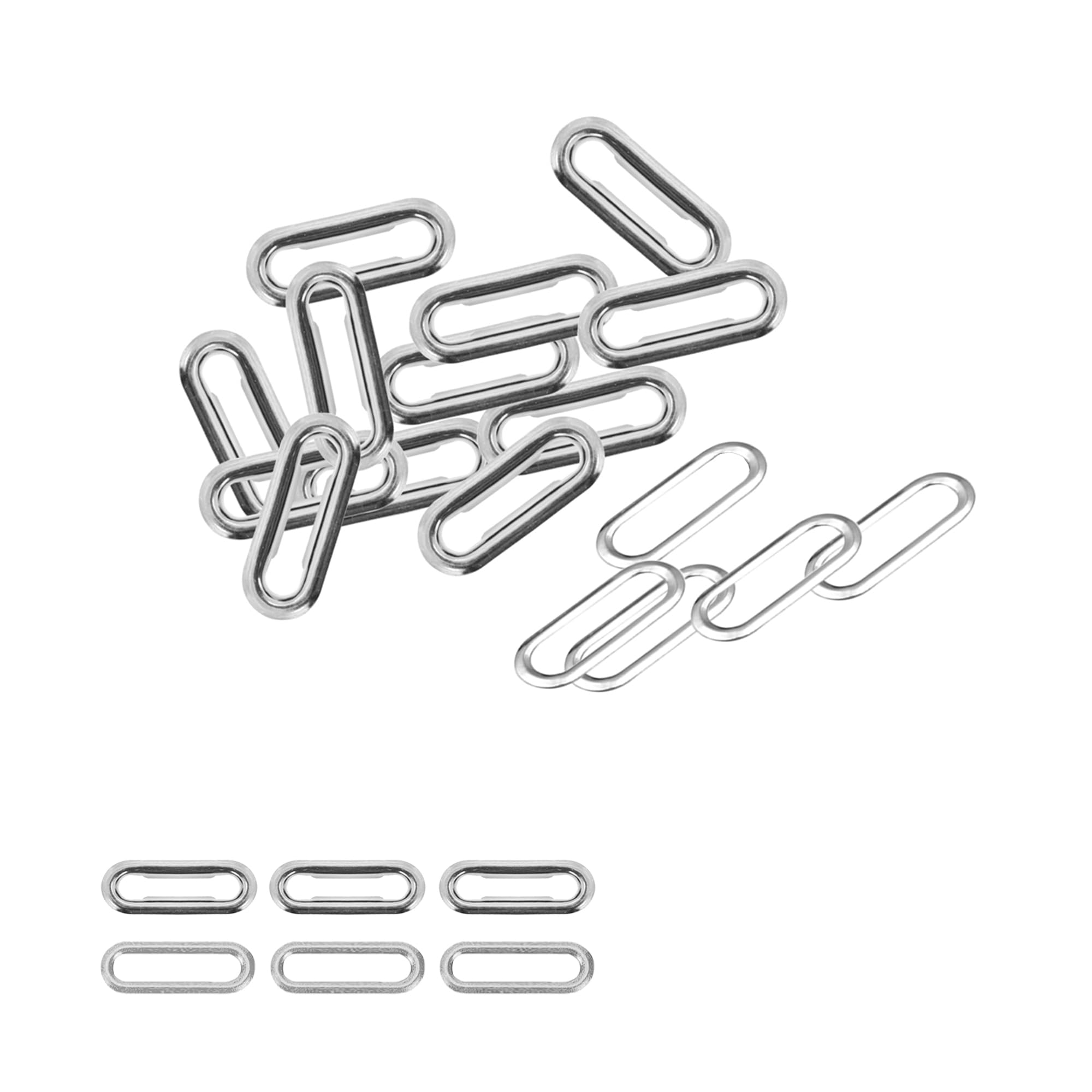 Trimming Shop Oval Eyelets with Washers Brass Rust-Proof Durable Grommets for DIY Projects, Stationary, Leathercrafts, Banner Making (20mm, Silver, 50pcs)