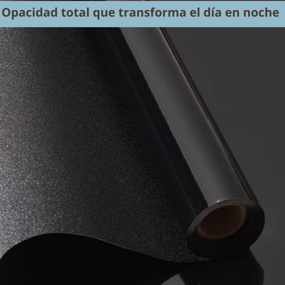 Película Negra para Vidrio TAMAÑOS Grandes (Negro, 120 x 120 CM) Opaca para Ventanas Privacidad Autoadhesiva SIN Pegamento Anti-UV SIN residuos Fácil Aplicación Ducha Adhesión Estática Removible
